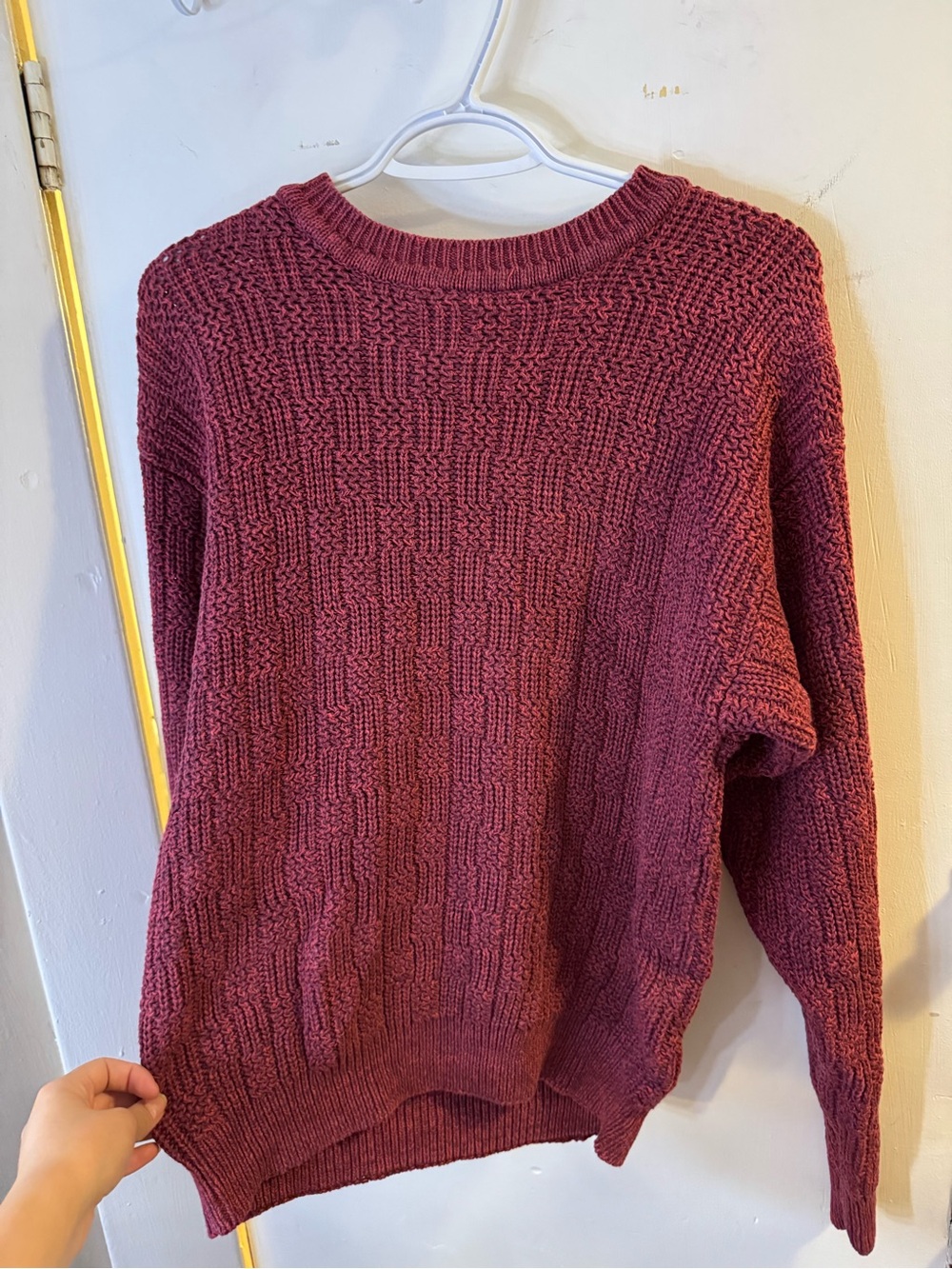 Christopher Kane Wine Textured Crewneck Sweater